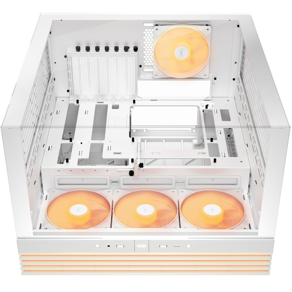 Soyez silencieux! base lumineuse 600 lx boîtier tour midi (blanc | 2x USB-A | 1x USB-C | RGB | verre trempé)