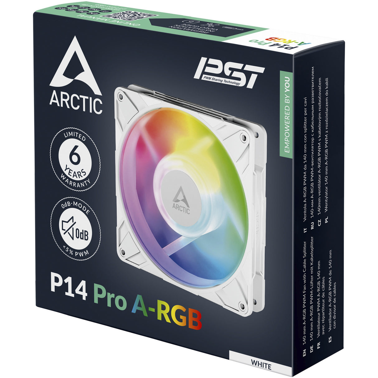 Ventilateur de boîtier Arctic p14 pro a-rgb (blanc, 140x140x27mm, pwm)