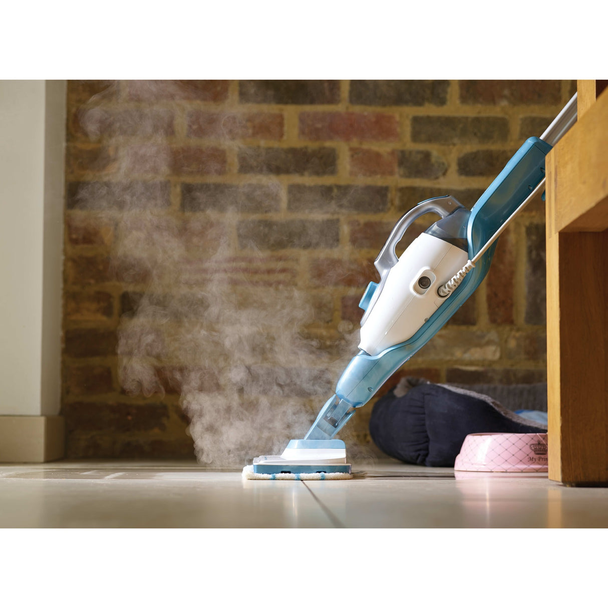 Balai vapeur Black+decker fsmh1321 1600w avec 6 accessoires nettoyeur vapeur (blanc bleu-gris)