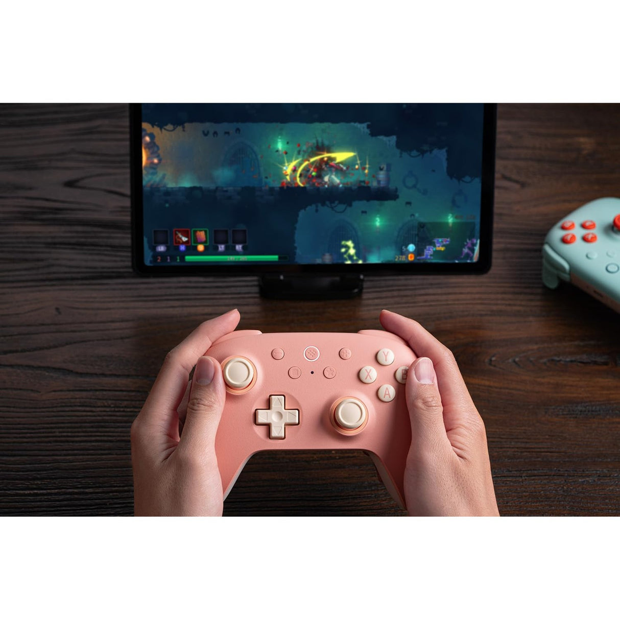 Manette de jeu sans fil 8bitdo Ultimate 2c (jaune clair pêche)