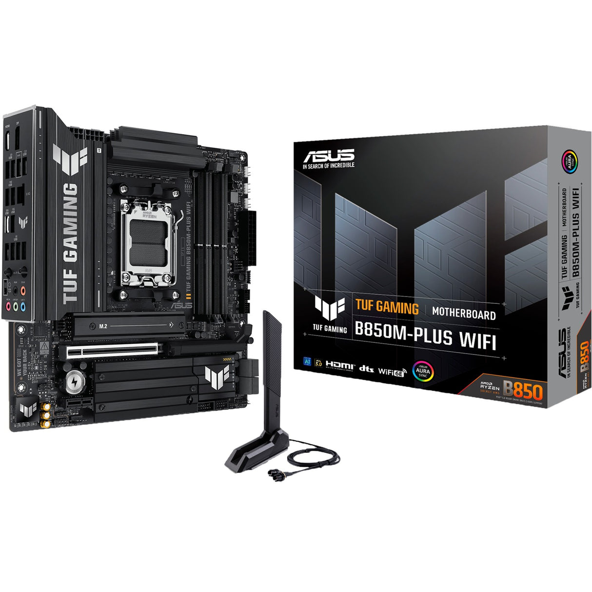 Carte mère Asus Tuf Gaming B850M-Plus Wi-Fi Socket AM5 (2,5 Go-LAN, Wi-Fi 6e, BT, son, µATX)