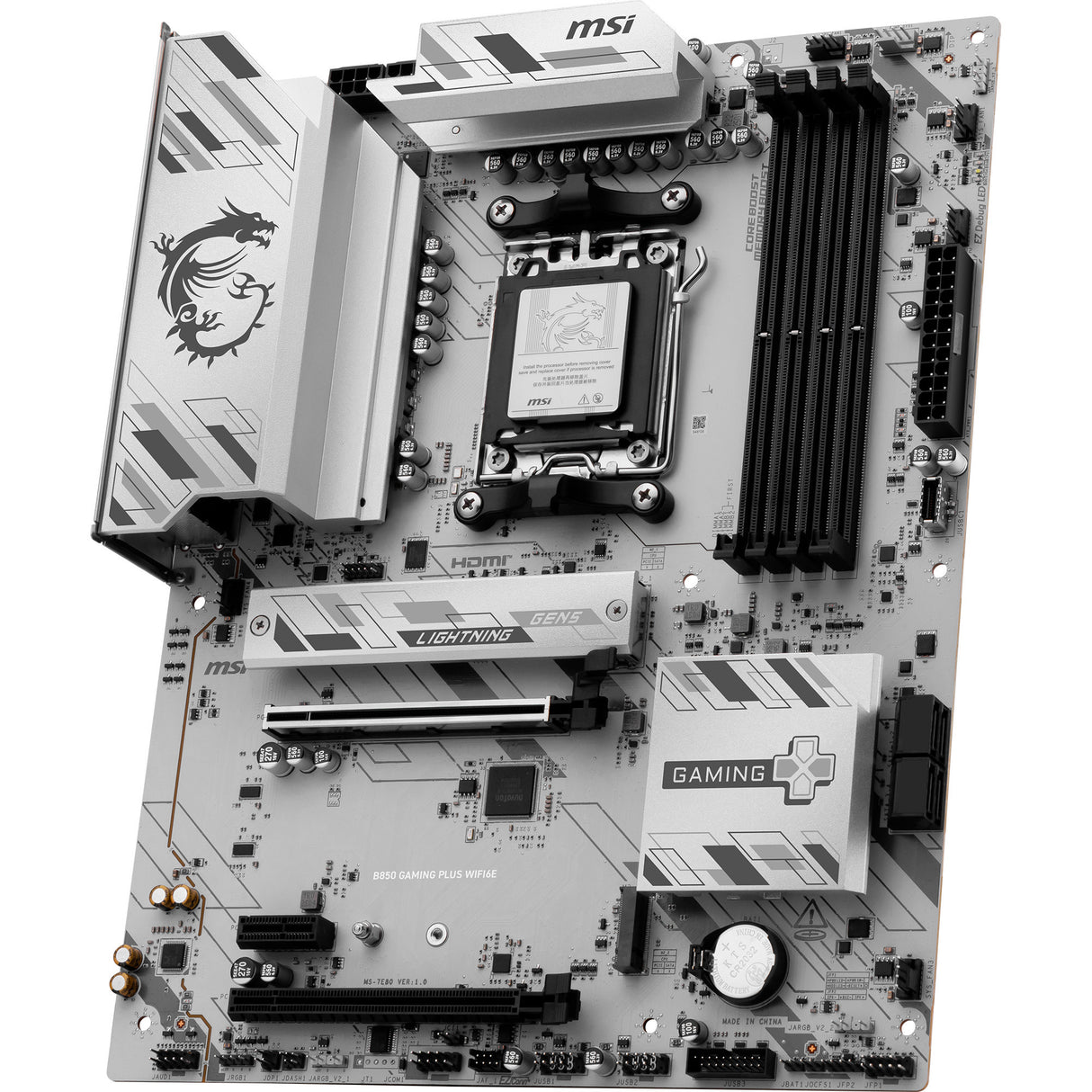 Carte mère MSI B850 Gaming Plus WiFi 6E Socket AM5 (RAID, LAN 2,5 Go, WiFi 6E, BT, Son, ATX)