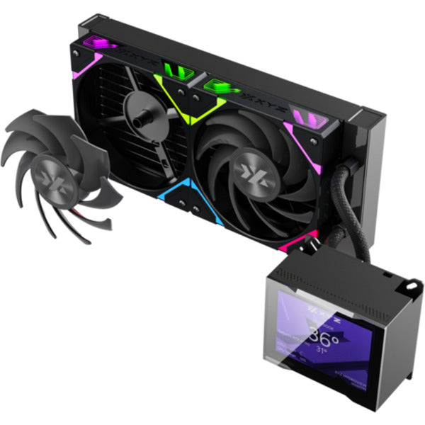 Xyz pc gear hydroview aio 240 refroidissement par eau (noir, argb, pwm)