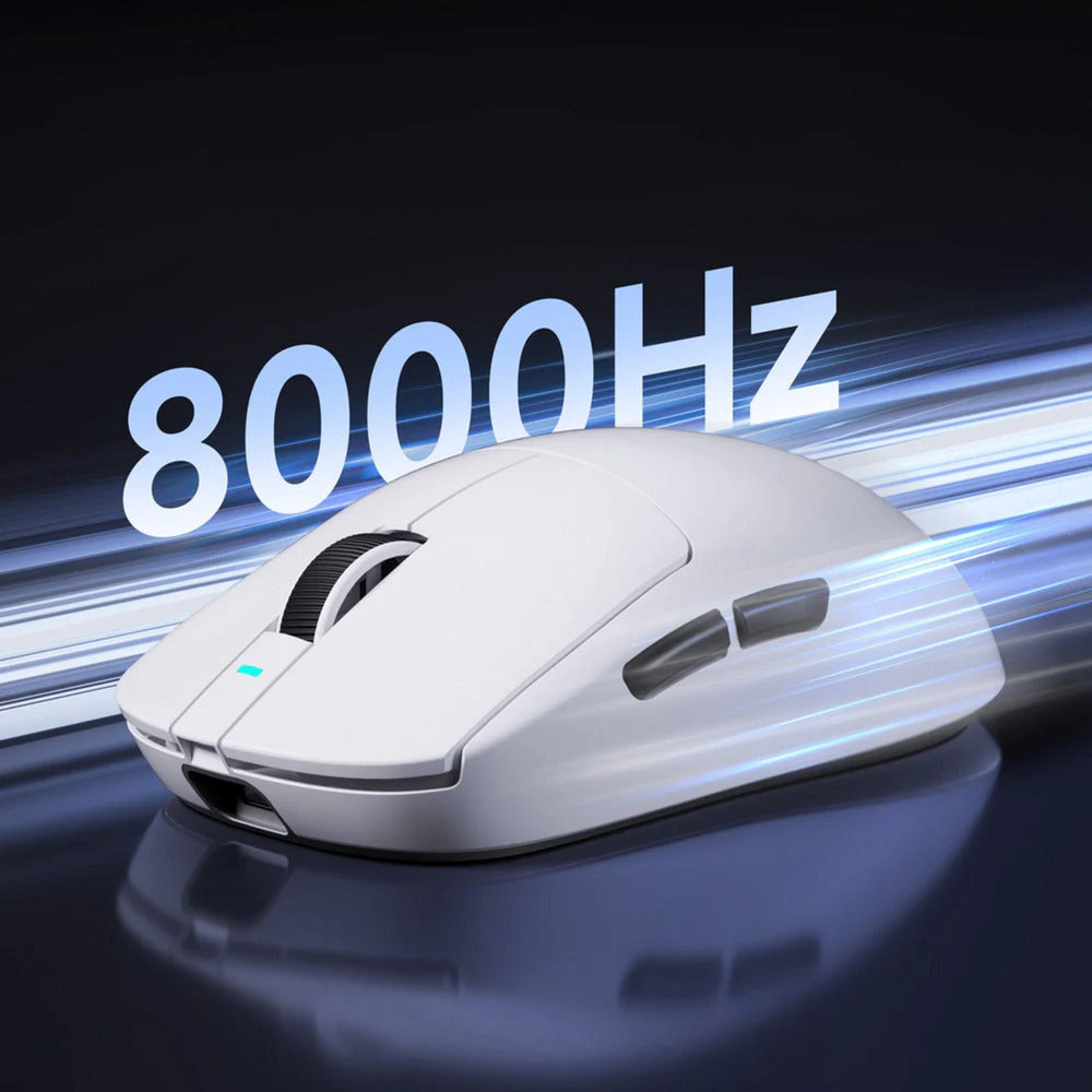 Souris de jeu ultra sans fil Mchose a7 (blanche, jusqu'à 26 000 dpi, Bluetooth USB-C 2,4 GHz)
