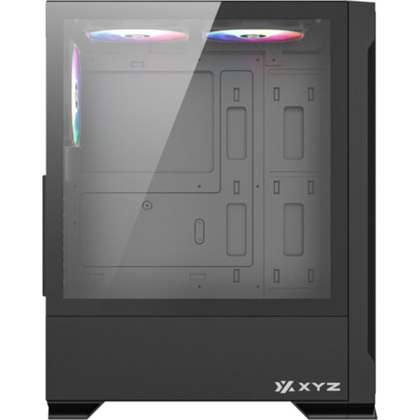 Boîtier tour midi en maille Xyz PC Gear Airone 300-X (noir | 1x USB-A | 1x USB-C | Verre trempé)