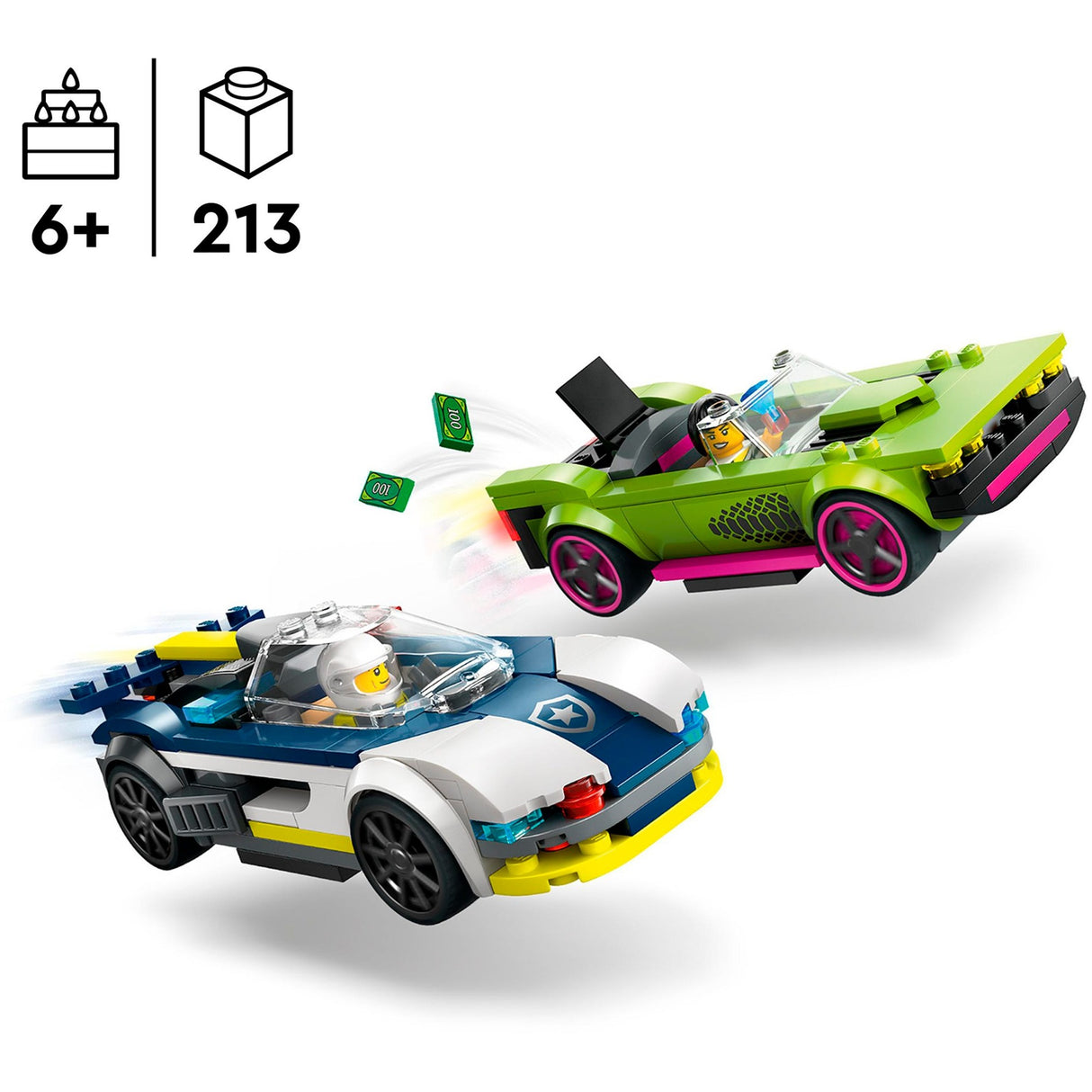 Voiture de police Lego et poursuite en voiture à grande vitesse - 60415