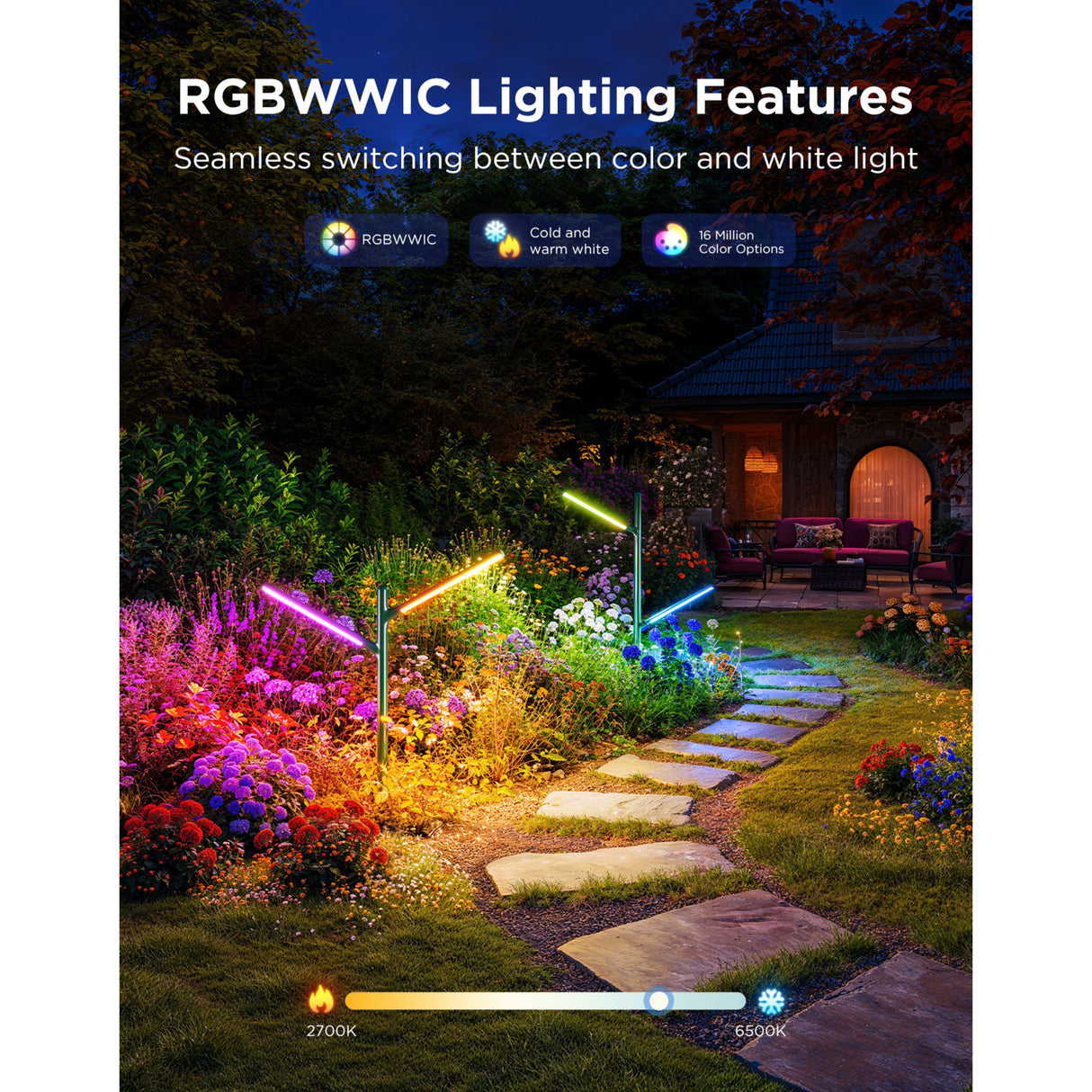 Govee lumières de jardin extérieures éclairage de jardin intelligent matière rgbww 2 pièces