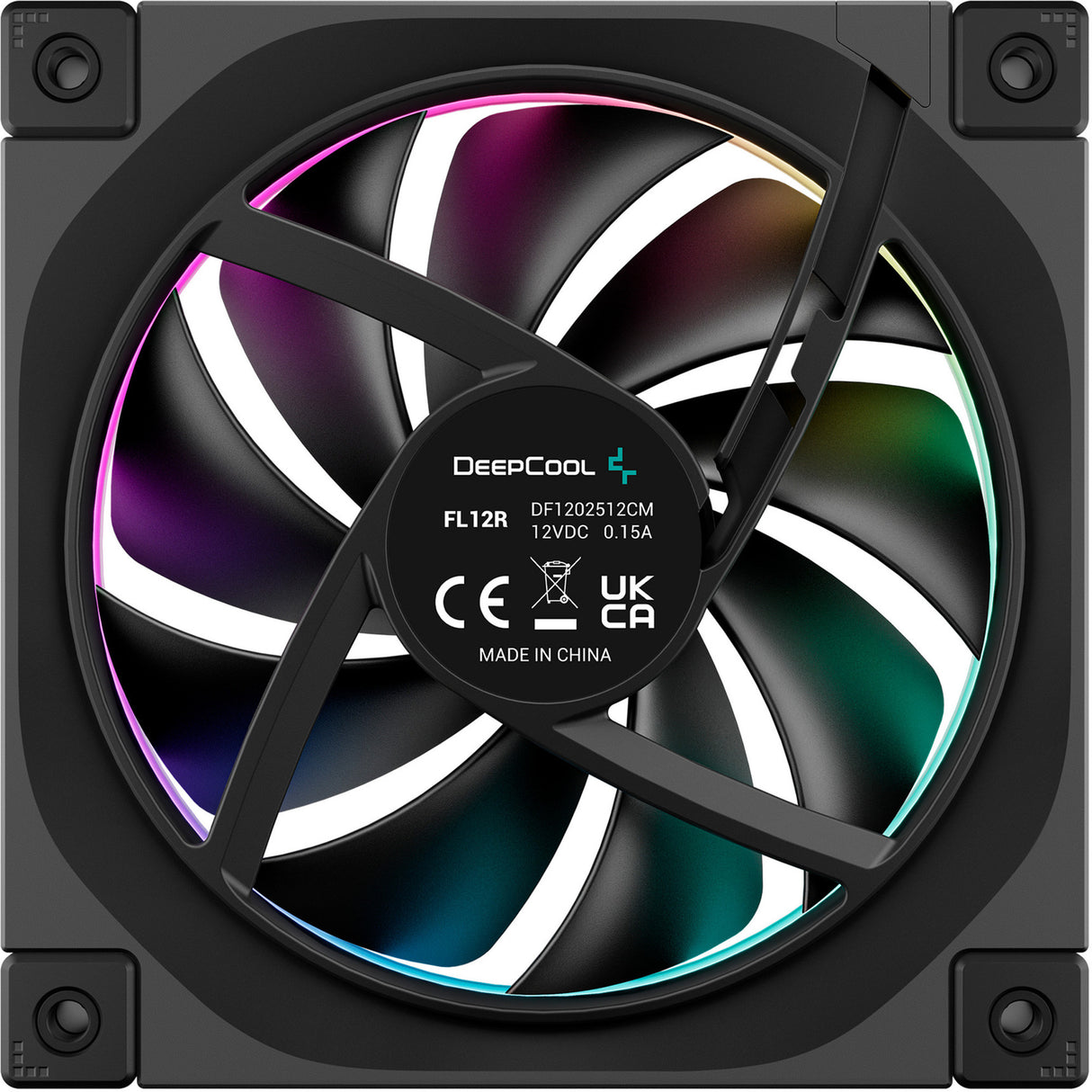 Deepcool fl12r rgb ventilateur de boîtier (noir, 120 x 120 x 25 mm, pwm)