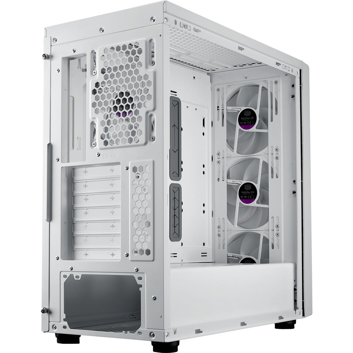 Boîtier tour midi Cooler master masterbox 600 (blanc | 2x USB-A | 1x USB-C | RGB | verre trempé)