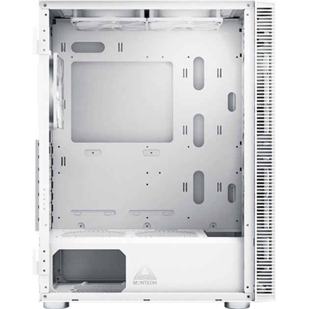 Boîtier tour midi Montech x3 mesh (blanc | 3x USB-A | RVB | verre trempé)
