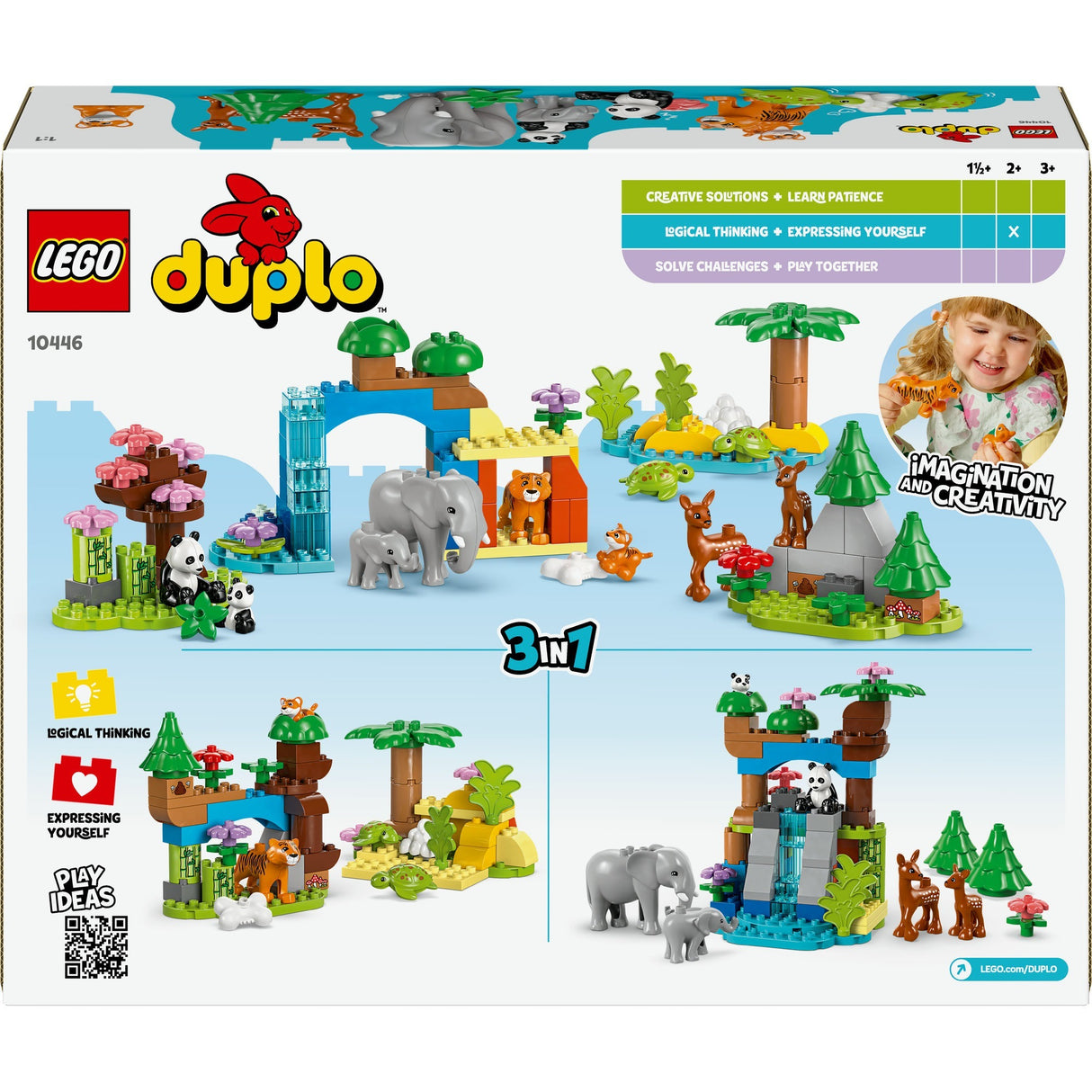 Lego duplo town 10446 familles 3 en 1 d'animaux sauvages