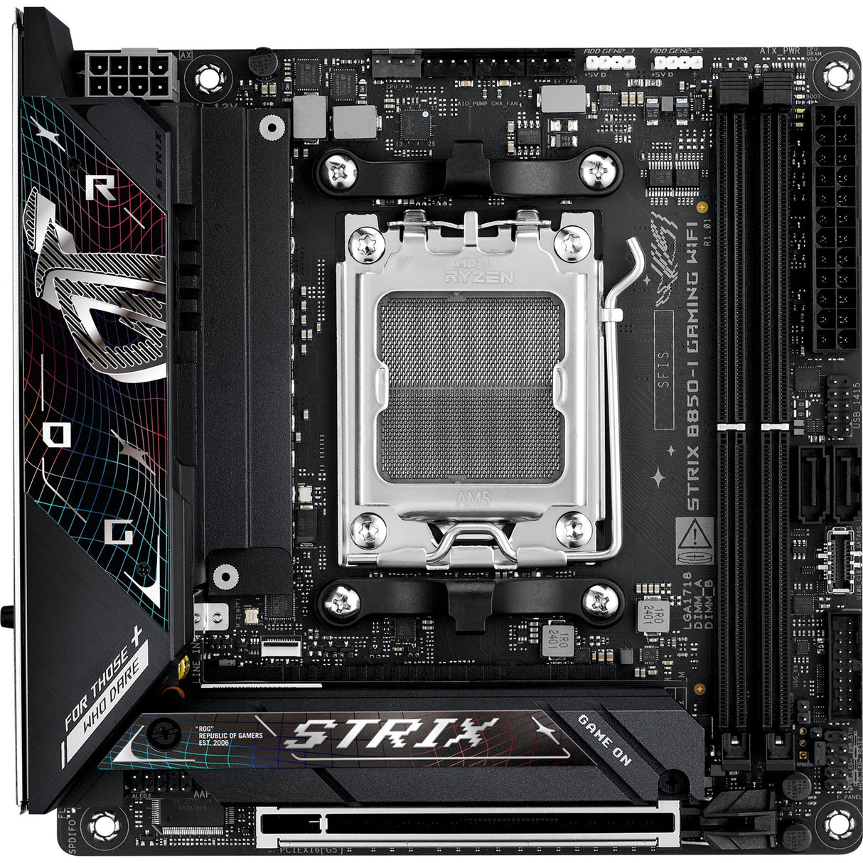 Carte mère Asus ROG Strix B850-I Gaming Wi-Fi Socket AM5 (2,5 Go-LAN, Wi-Fi 7, BT, son, Mini-ITX)
