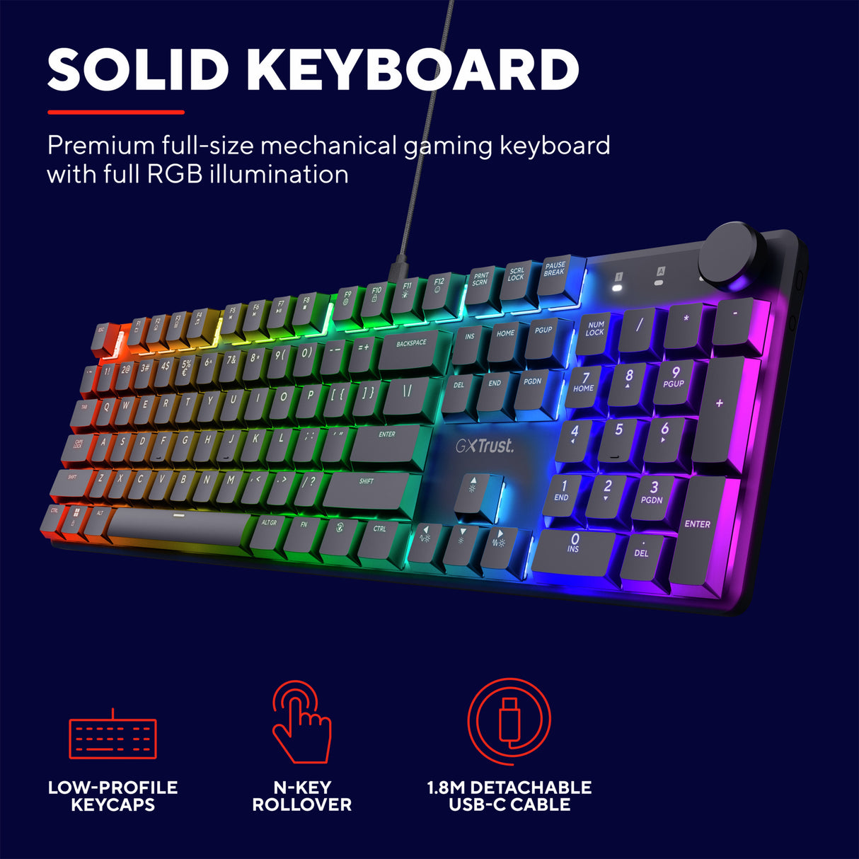 Trust GXT 866 Torix Clavier de jeu mécanique de haute qualité
