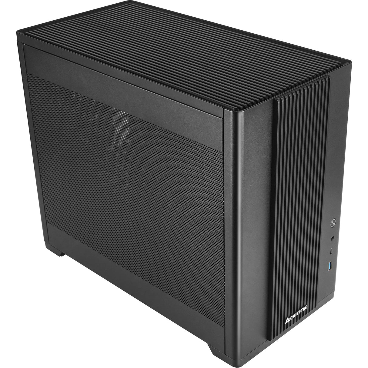 Boîtier mini tour Chieftec bx-mesh (noir | 1x USB-A | 1x USB-C | verre trempé)