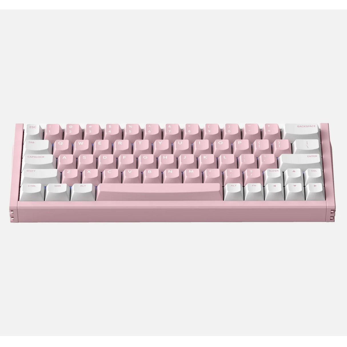 Clavier de jeu à interrupteur magnétique rose Iqunix ez63 (blanc, disposition américaine (qwerty), gateron magnétique jade pro, 60 %, RVB, touches pbt double injection)