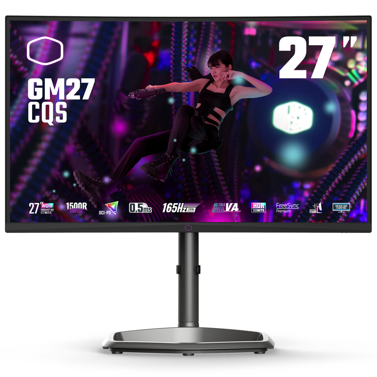 Moniteur de jeu incurvé Cooler Master GM27-CQS 27 (noir, 170 Hz (overclocking), HDMI, port d'affichage, audio)