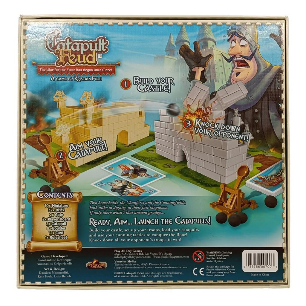 Jeu de société Catapult Feud du réseau de joueurs européens (anglais, 2 joueurs, 20 - 30 minutes, à partir de 7 ans)