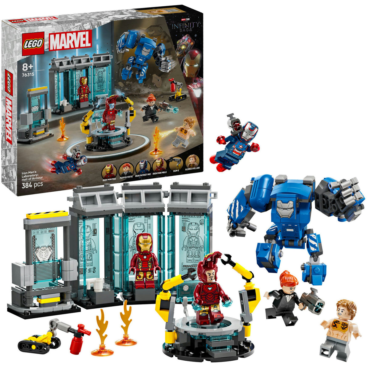 Lego 76315 super héros merveille laboratoire d'iron man: salle d'armure