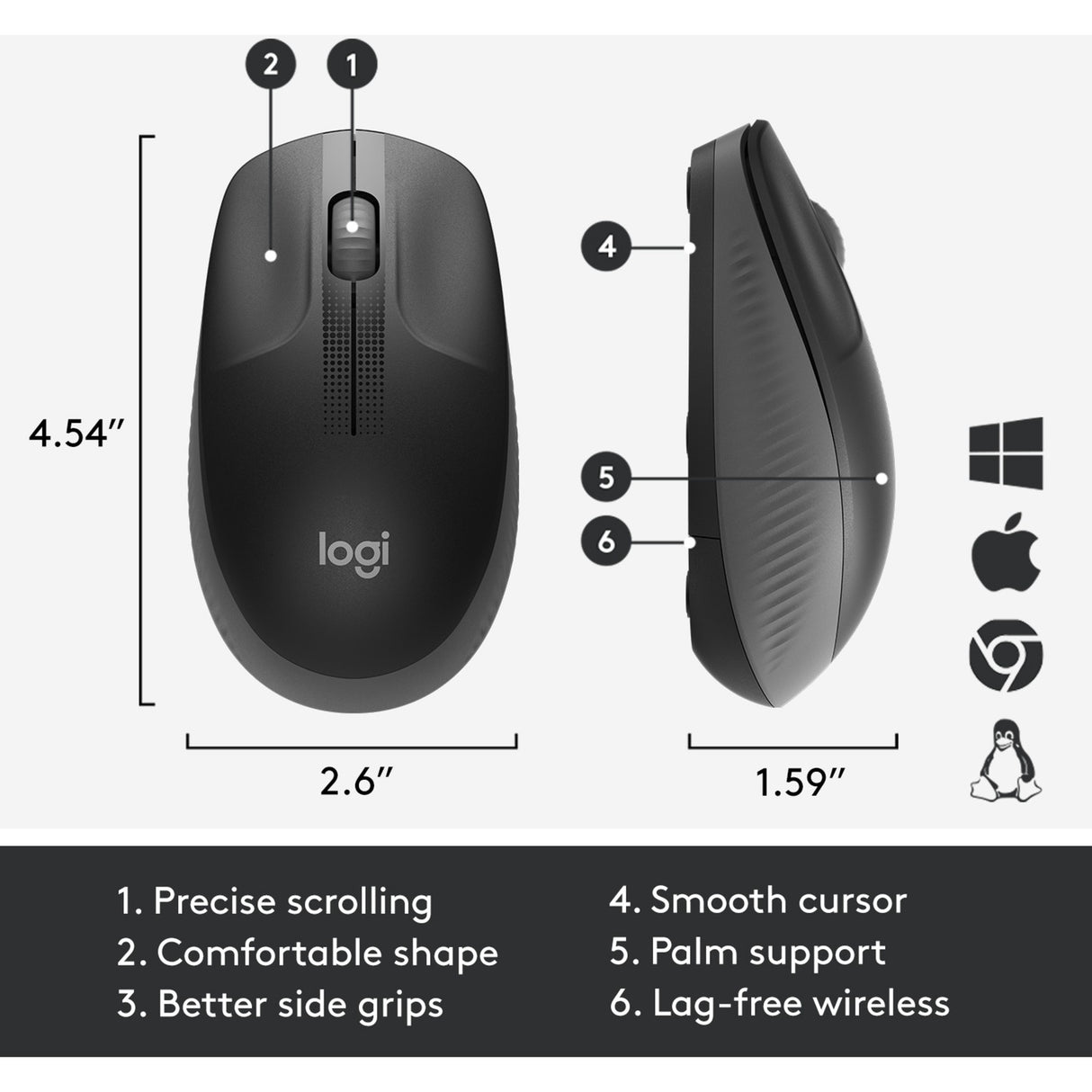 Logitech M190 Souris sans fil pleine grandeur