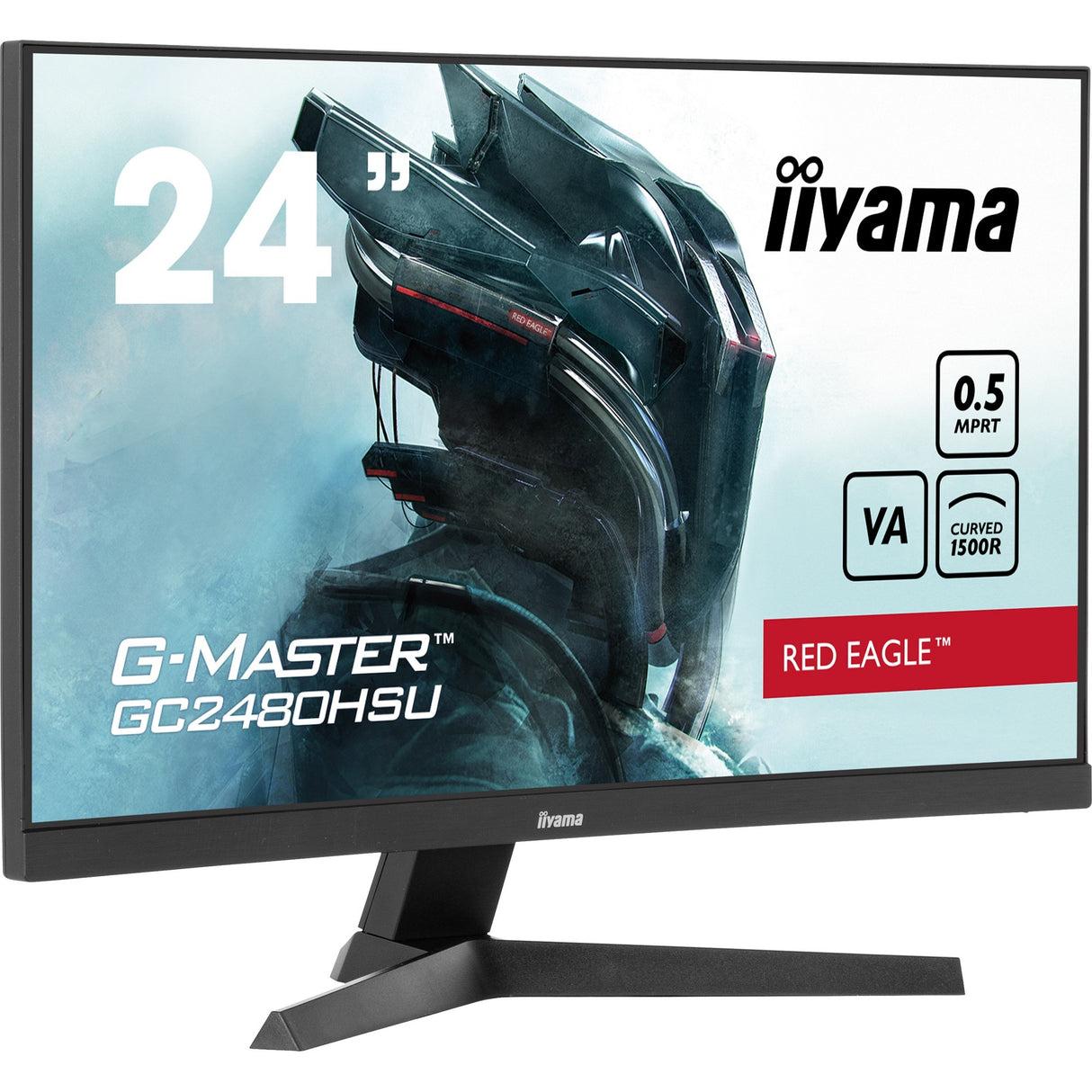 Moniteur de jeu incurvé Iiyama G-Master Red Eagle GC2480HSU-B1 23,6 (noir, 2x HDMI, DisplayPort, 2x USB-A, 180 Hz)