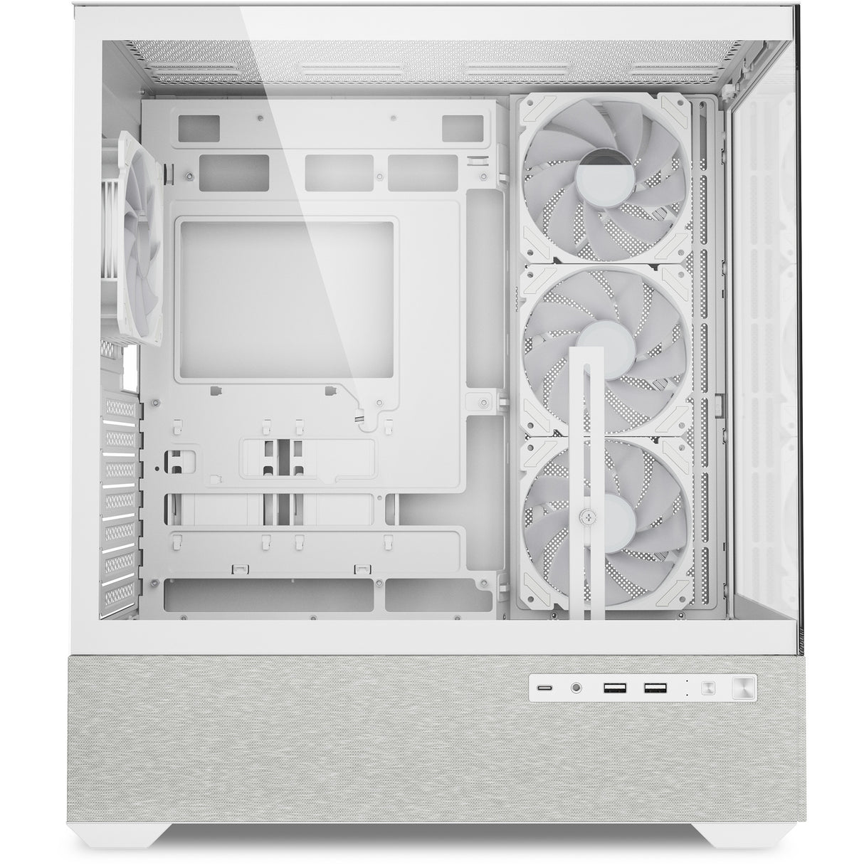 Boîtier tour midi Sharkoon ak7 argb (blanc | 2x USB-A | 1x USB-C | RGB | verre trempé)
