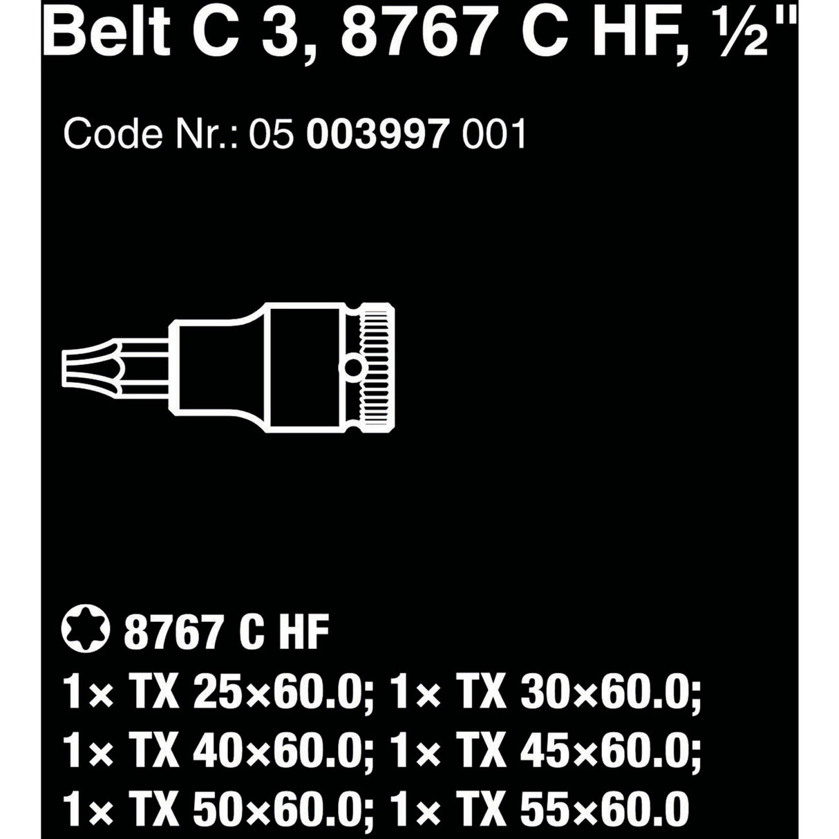 Ceinture WAA C 3 Ensemble de capuchon Zyklop, 1 2