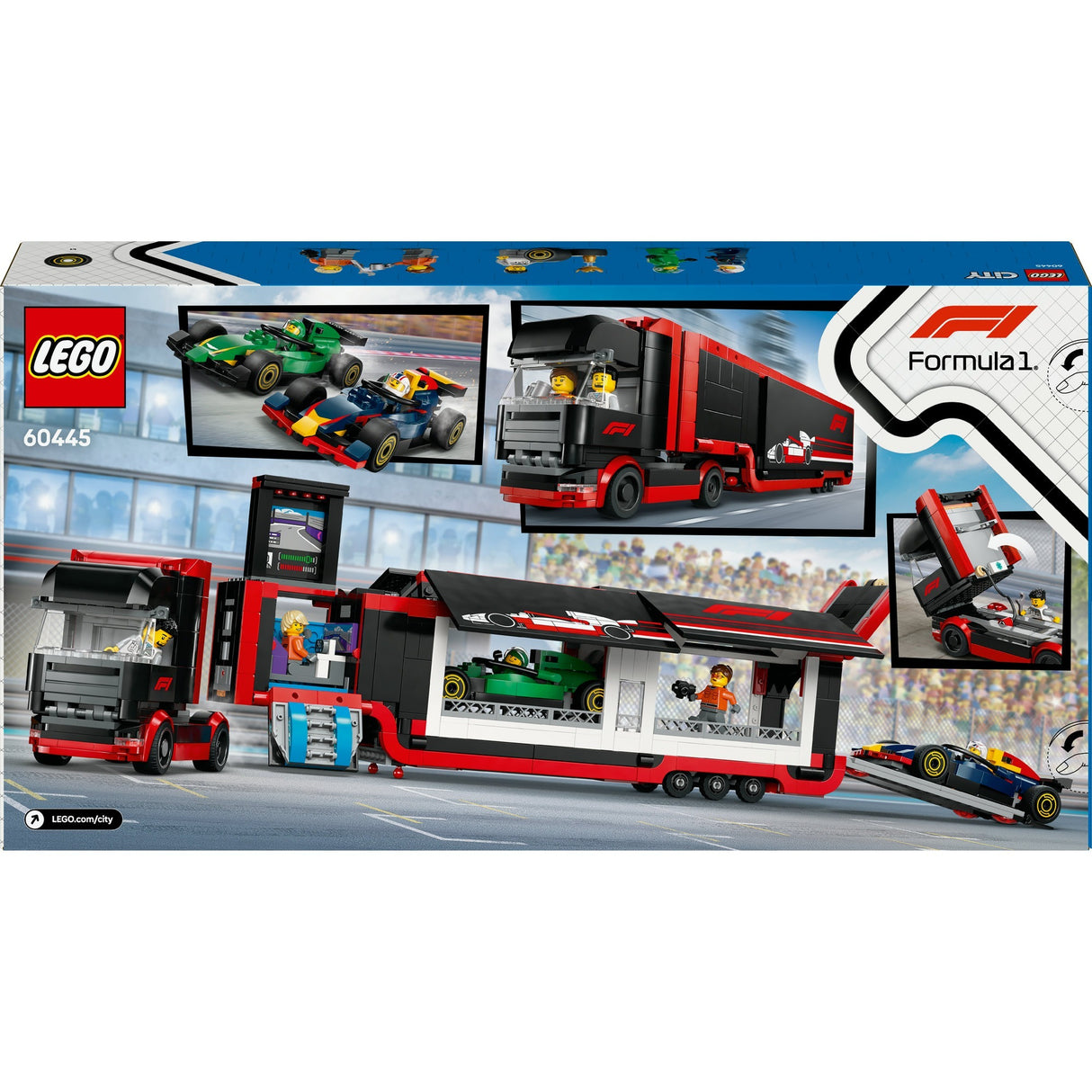 Lego city 60445 camion f1 avec voitures rb20 et amr24 f1