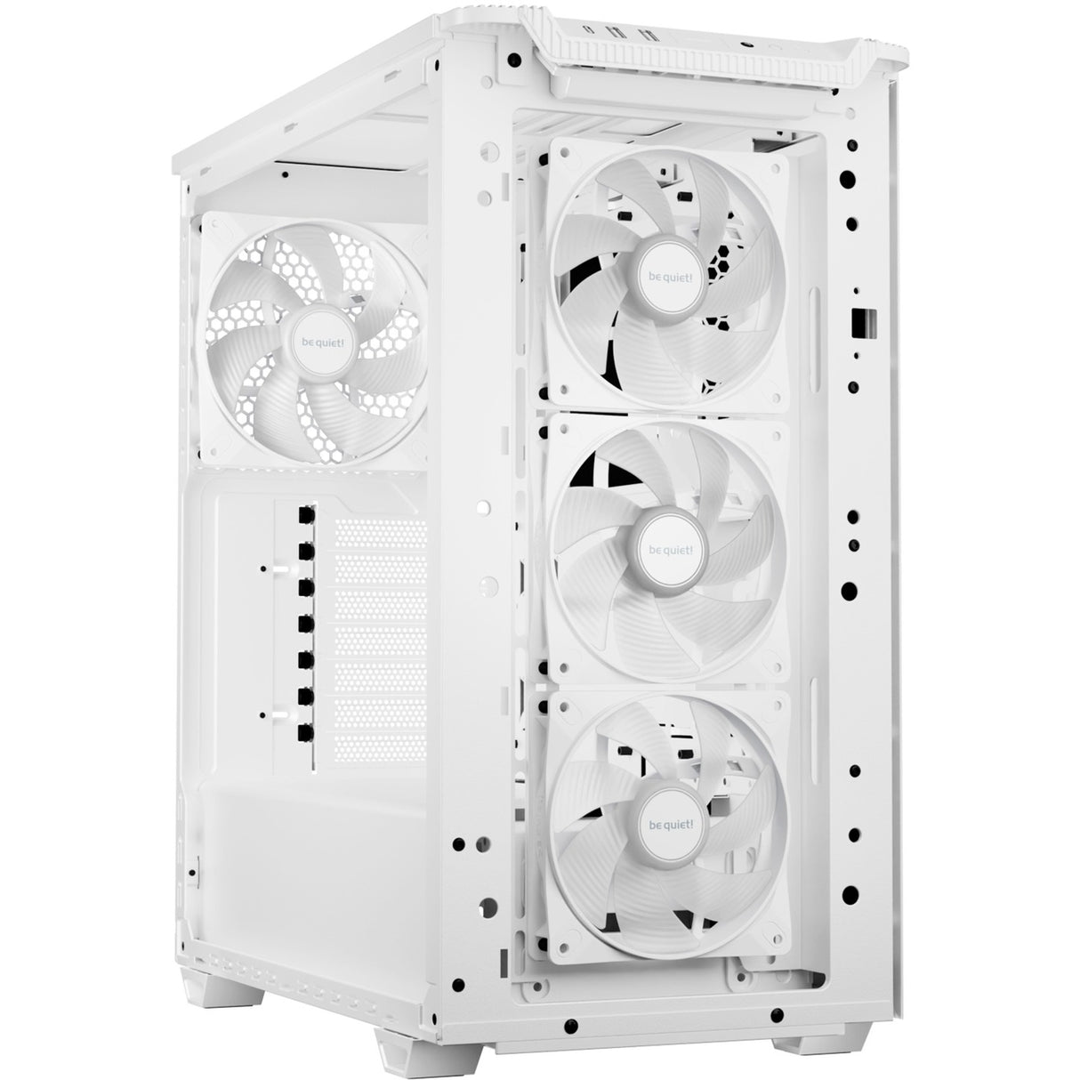 Soyez silencieux! boîtier tour midi pure base 501 lx (blanc | 2x USB-A | 1x USB-C | RGB | verre trempé)