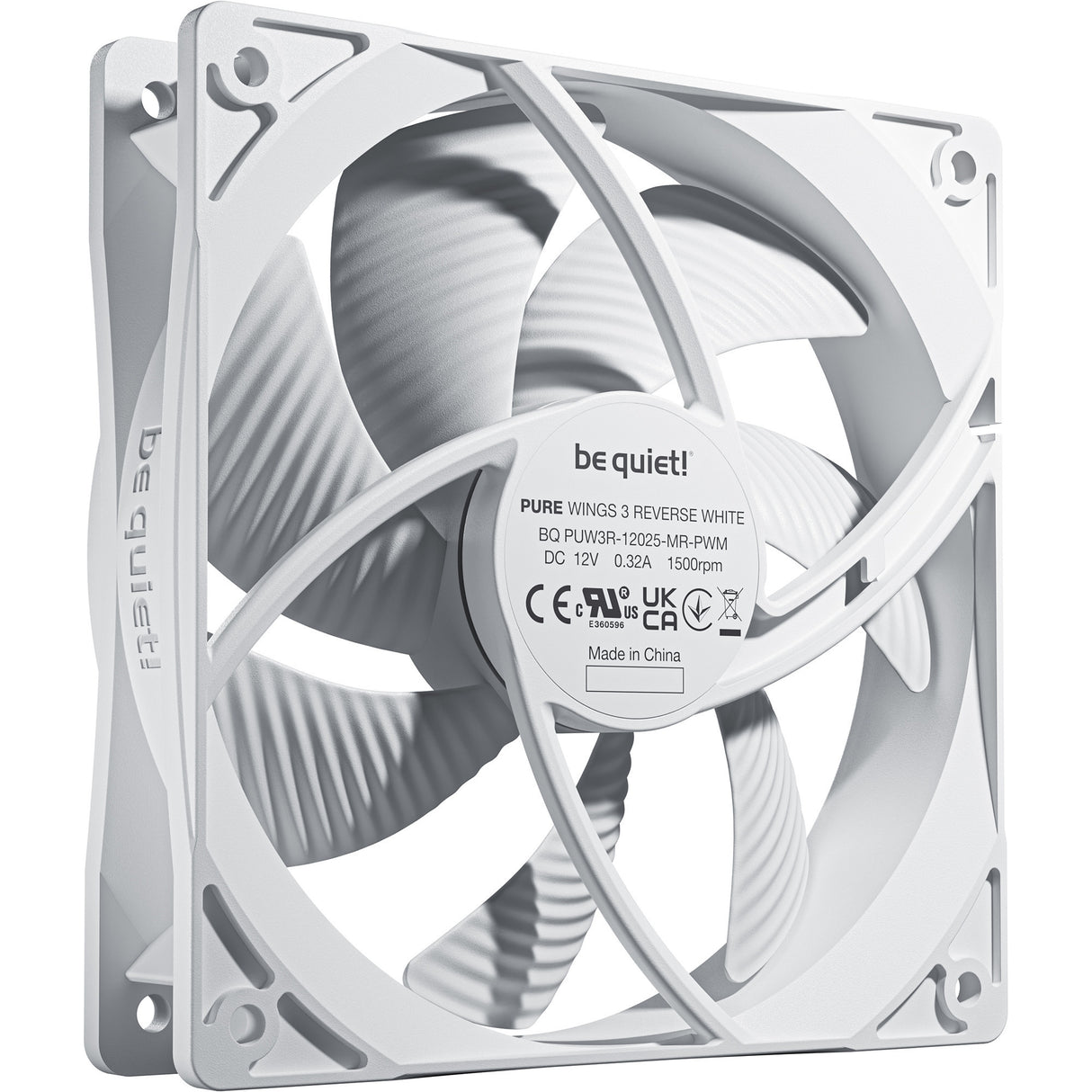 Soyez silencieux! pure ailes 3 ventilateurs de boîtier inversés (blanc, 3 pièces, 120 x 120 x 25 mm, pwm)