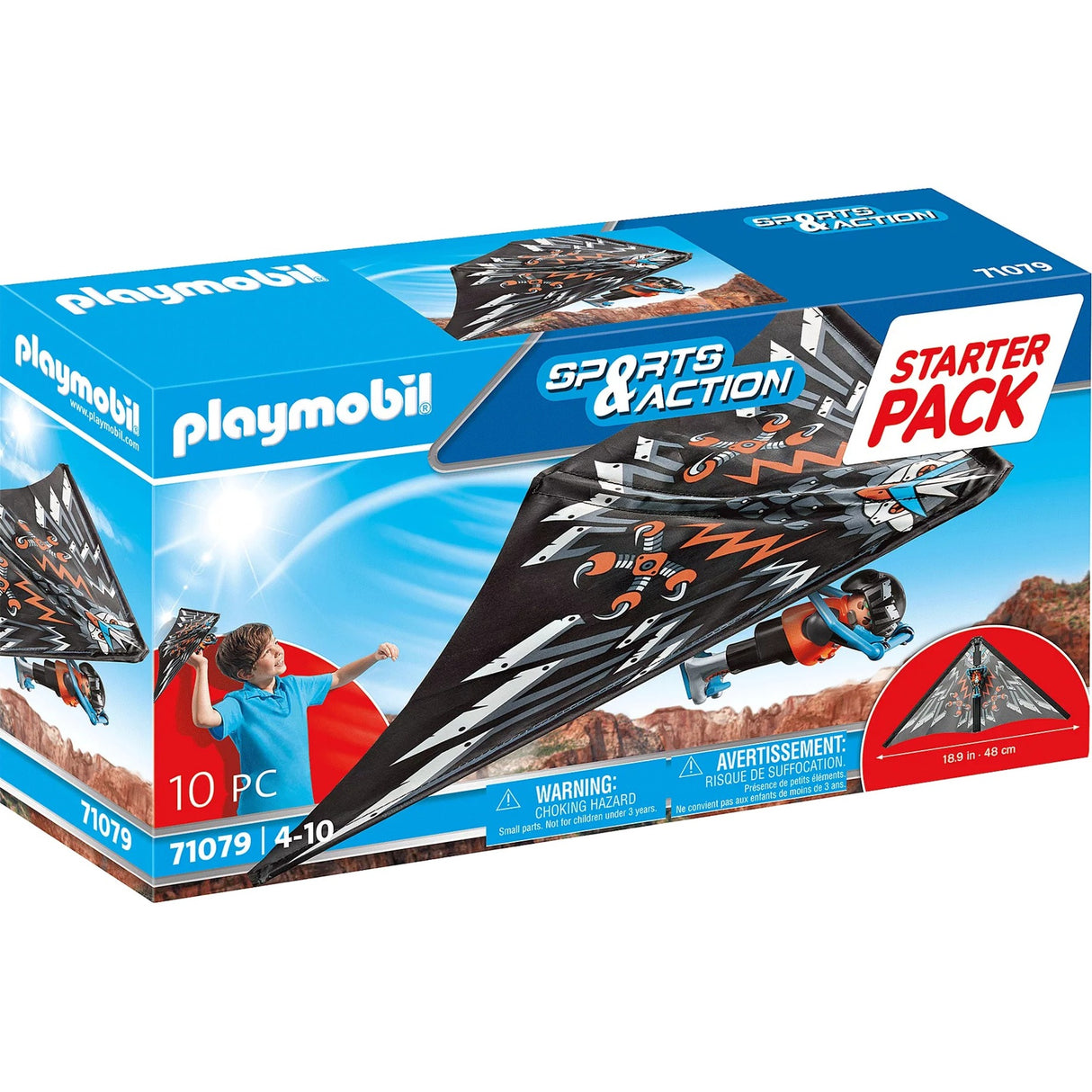 Playmobil sports action - pack de démarrage jouets de construction deltaplane (71079)