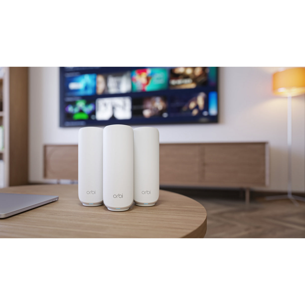 Netgear Orbi 370 Système maillé WiFi, système maillé WiFi 7 double bande, routeur maillé 3 pièces (blanc, 1x routeur Orbi WiFi 7 (RBE371), 2x satellites Orbi WiFi 7 (RBE370))