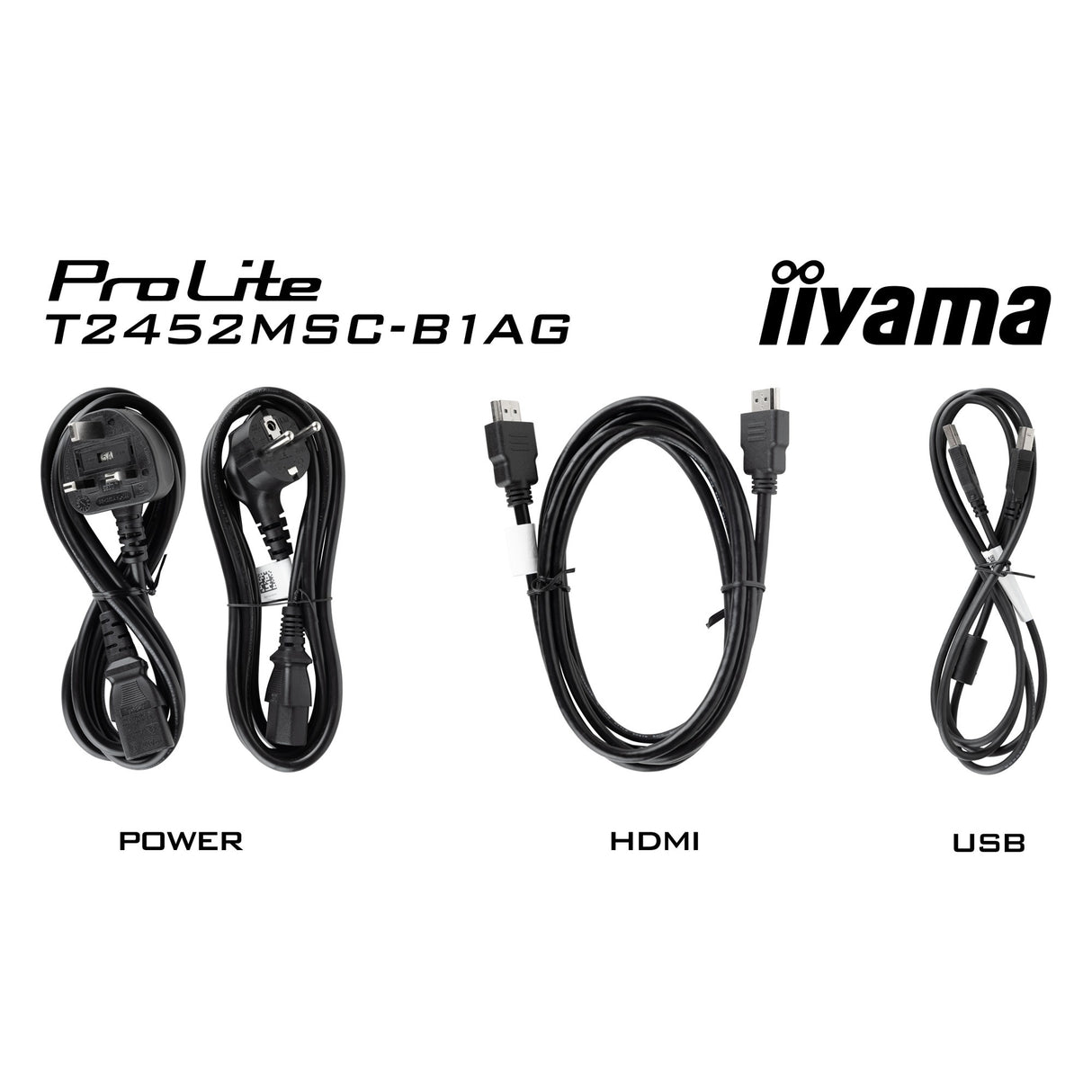 Moniteur à écran tactile Iiyama prolite t2452msc-b1ag 23,8 (noir, HDMI, port d'affichage, 2x USB-A)