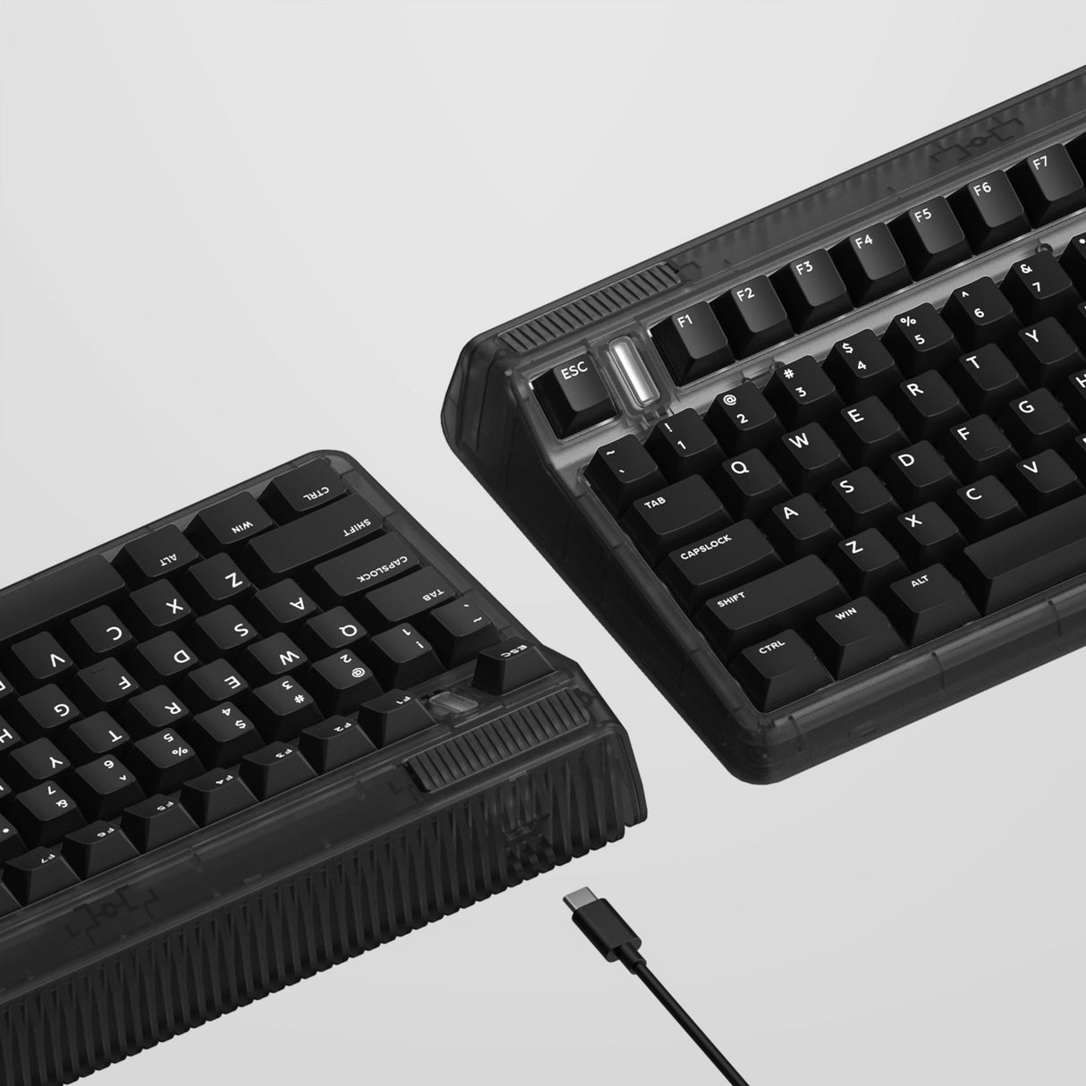 Clavier mécanique sans fil côté obscur Iqunix og80 (noir, disposition américaine (qwerty), rouge gateron, 80 % (tkl), LED RVB, échangeable à chaud, pbt, 2,4 GHz | Bluetooth 5.1 | USB-C)