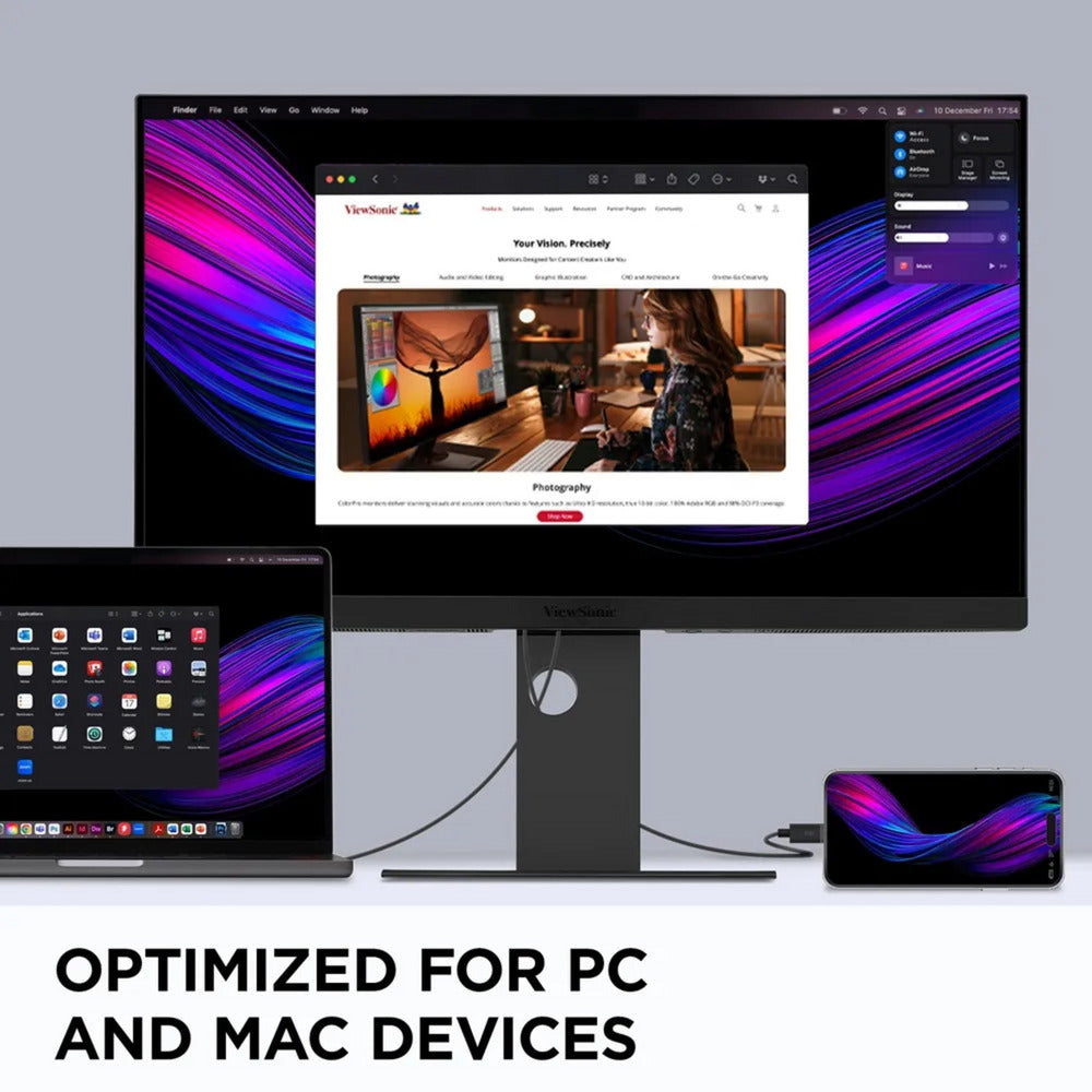 Moniteur UHD 27 4k compatible mac Viewsonic VP2788-5k (noir, 2x Thunderbolt 4, 1x HDMI, 1x Displayport, USB-A, USB-C)