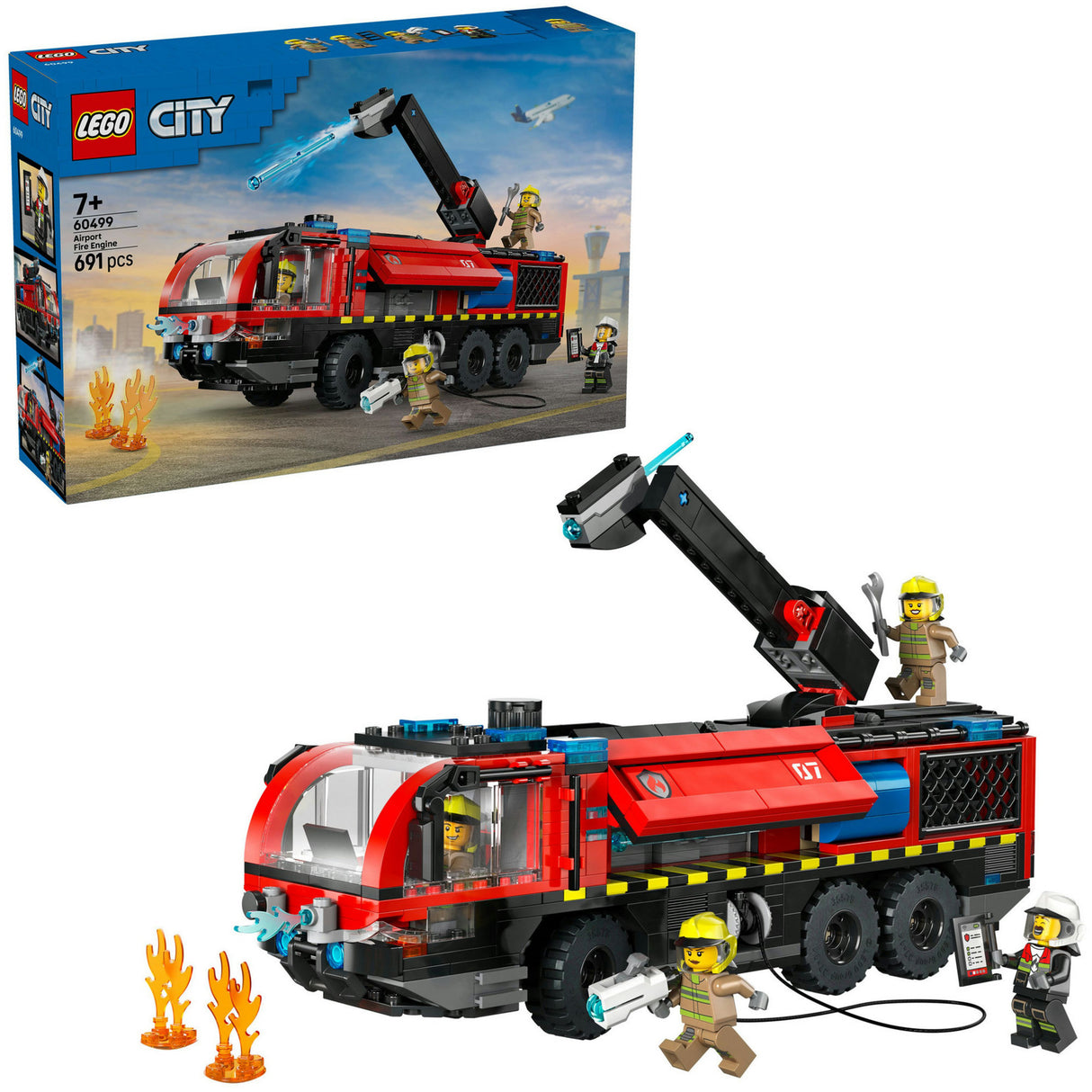 Lego city - jouet de construction camion de pompiers de l'aéroport (60499)