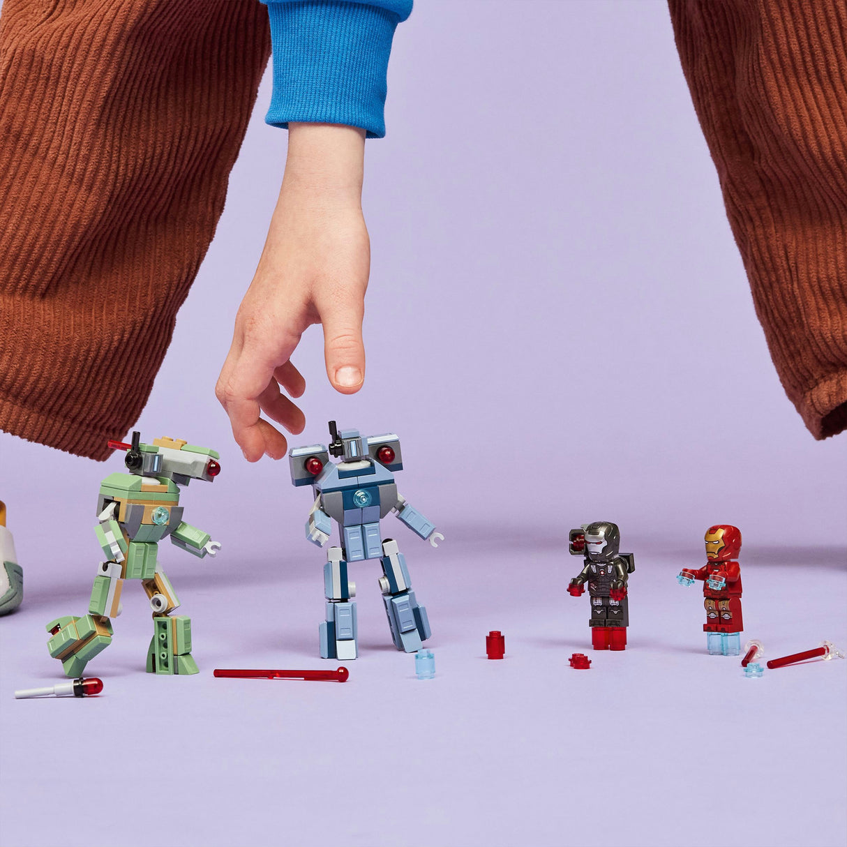 Lego super heros merveille 76320 iron man et machine de guerre contre les drones marteaux