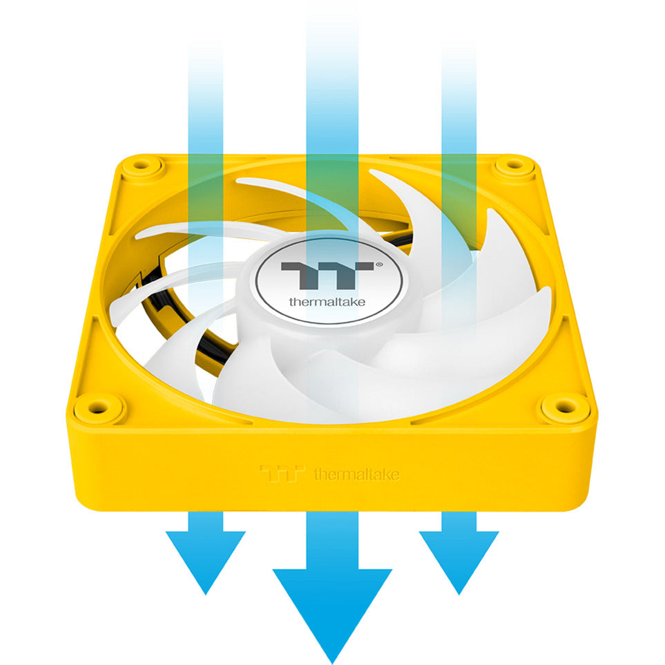 Thermaltake ct120 ex argb sync pc cooling fan bumblebee (3-fan pack) case fans (geel, 3 stuks, 120 x 120 x 25 mm, pwm)