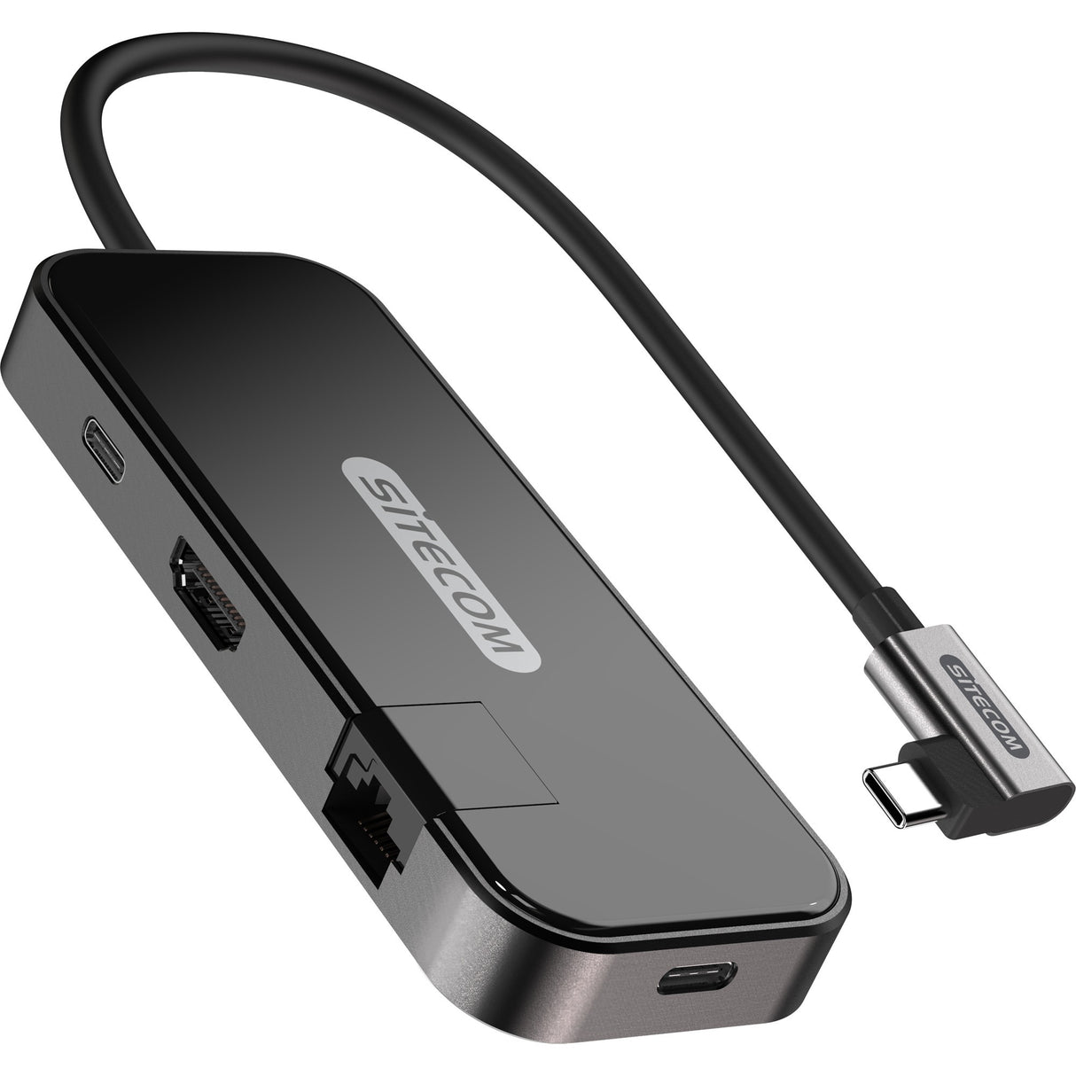 Adaptateur Sitecom USB-C vers HDMI + Gigabit LAN (noir)