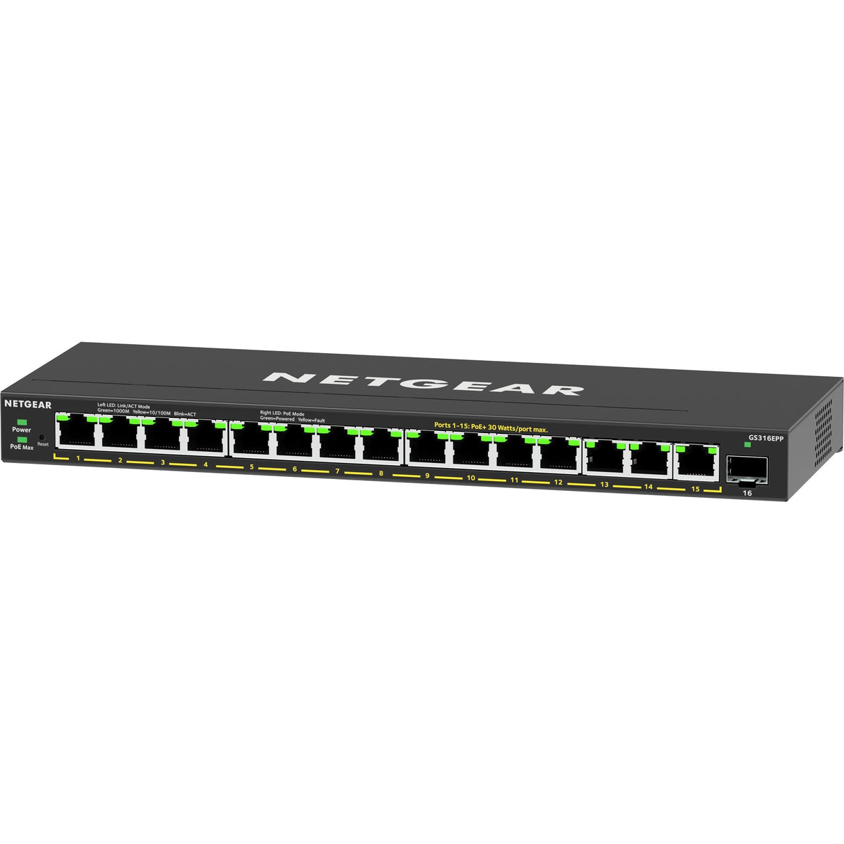 Commutateur Netgear gs316epp (noir)