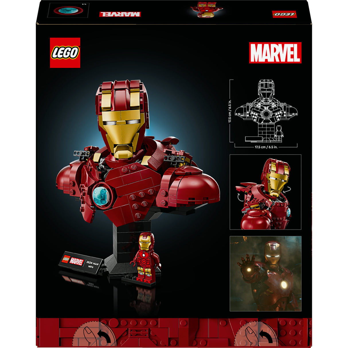 Lego super héros merveille 76327 buste d'iron man mk4