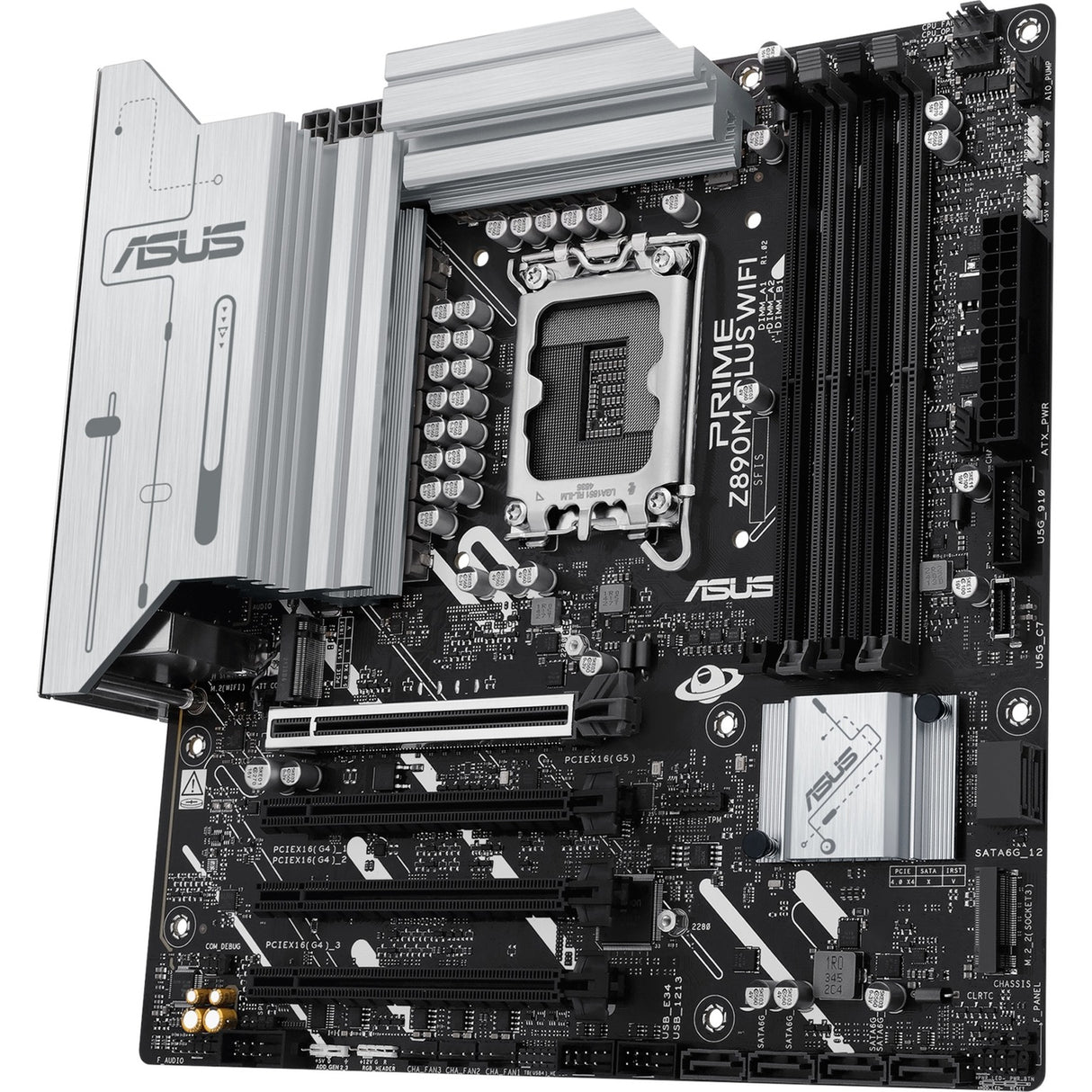 Carte mère Asus Prime Z890M-Plus WiFi Socket 1851 (RAID, 2,5 Go-LAN, WiFi 7, BT, Son, µATX)