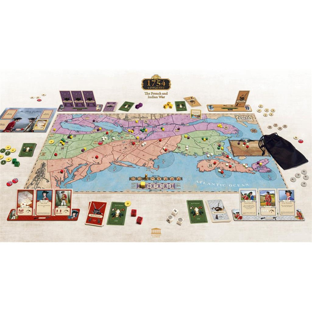 Réseau de joueurs européens 1754 Conquest : jeu de société sur la guerre française et indienne (anglais, 2 à 4 joueurs, 60 à 240 minutes, à partir de 12 ans)