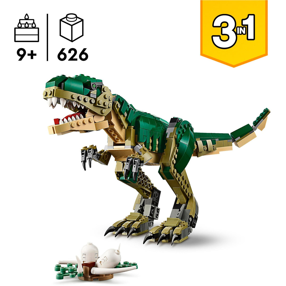Créateur Lego 3en1 t. rex, dinosaure 31151