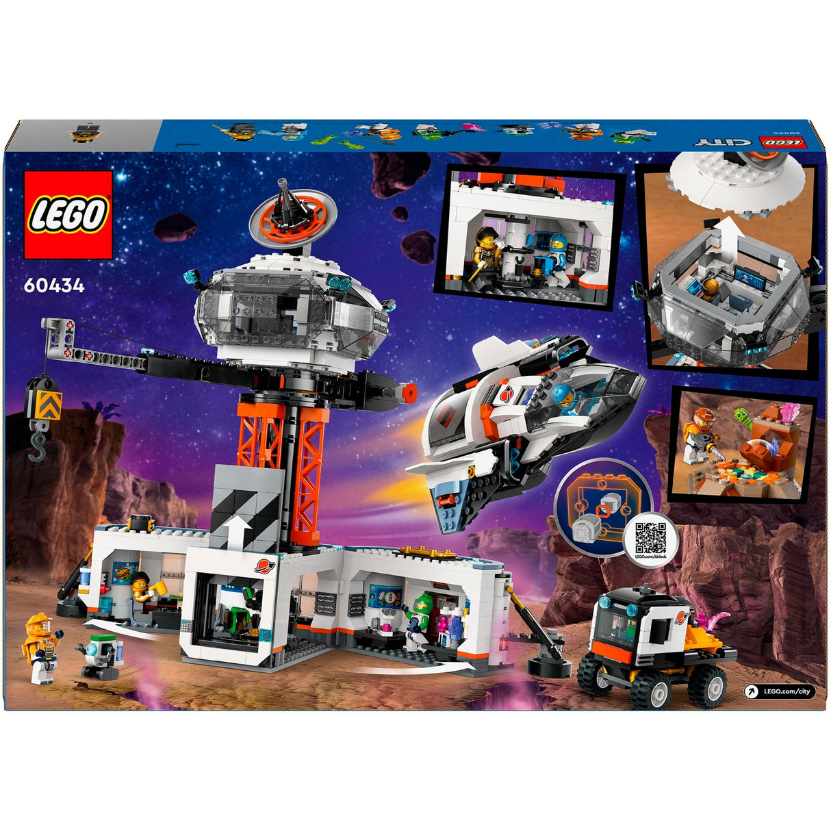 Lego City - Jouet de construction base spatiale et rampe de lancement de fusée (60434)