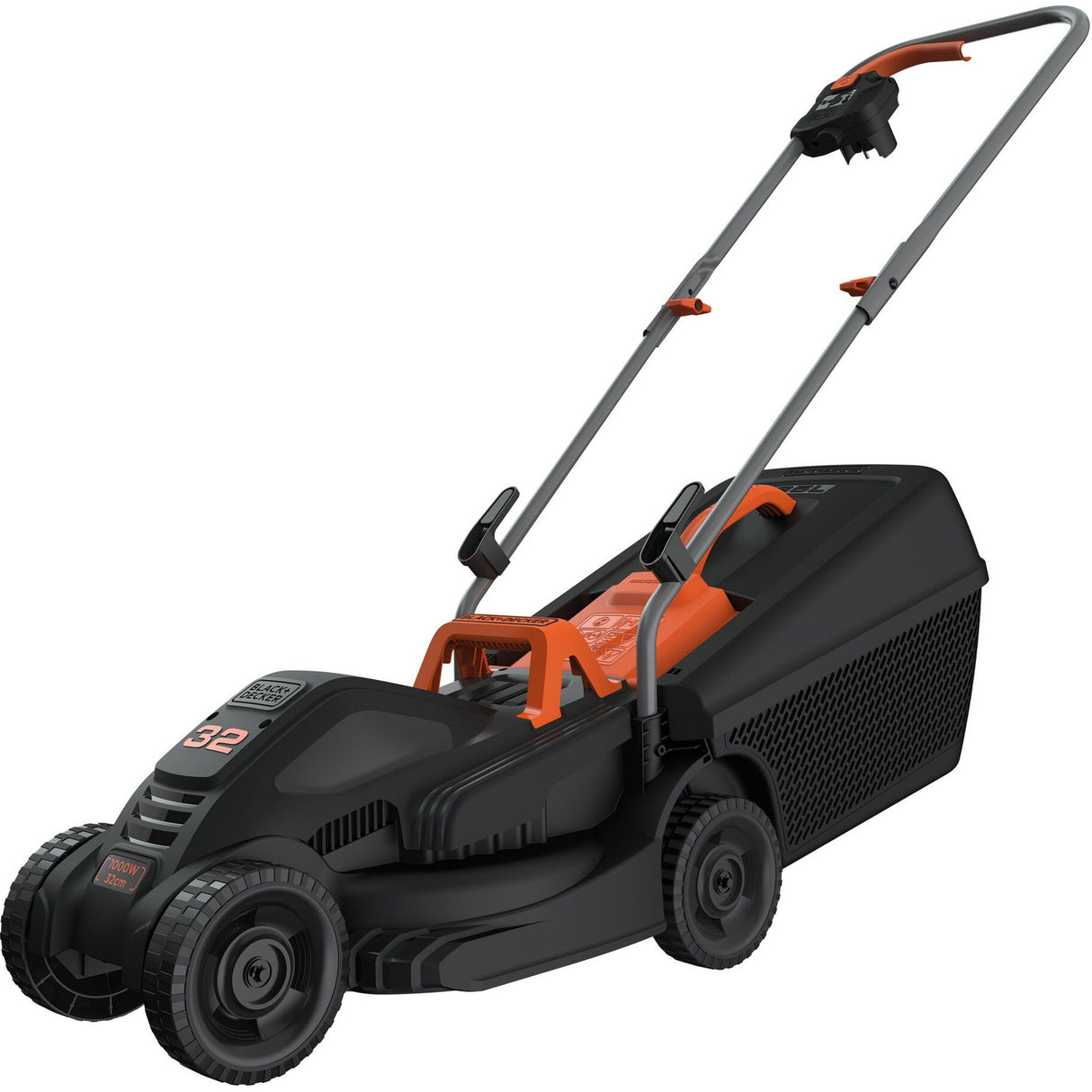 Tondeuse à gazon Black+decker 1000w 32cm + coupe-herbe 250w (noir orange, pelouses jusqu'à 250m²)
