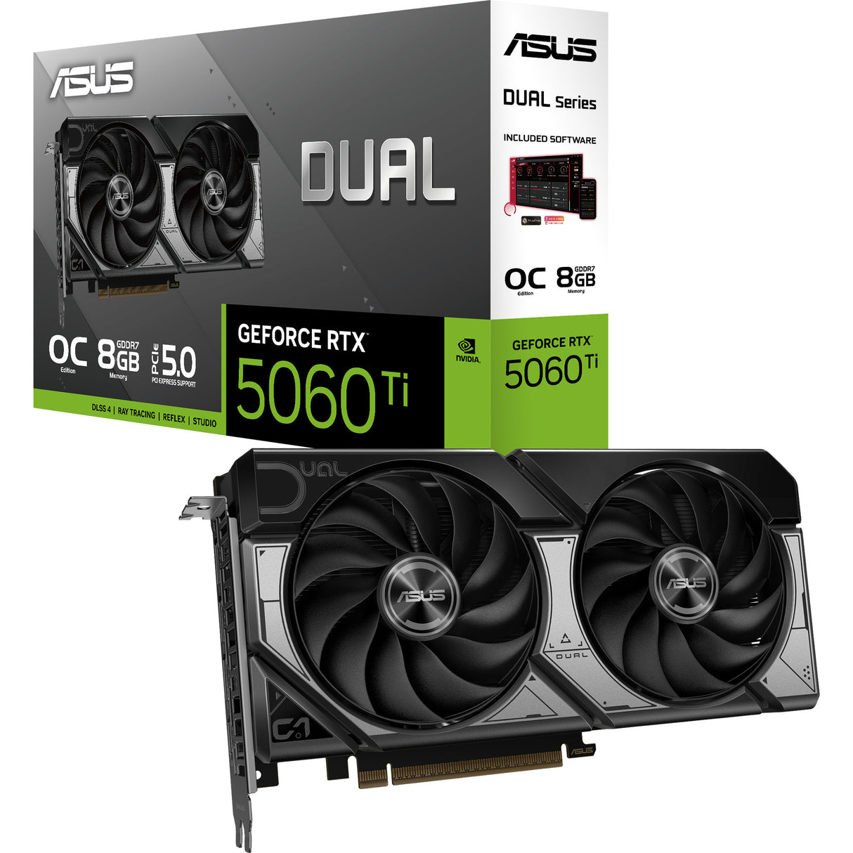 Carte graphique Asus Dual GeForce RTX 5060 Ti OC 8G (noir, 3x Display Port, 1x HDMI)