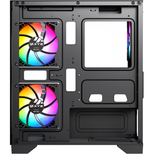 Boîtier tour midi Xyz pc gear Titanium View Lite (noir | 2x USB-A | verre trempé)
