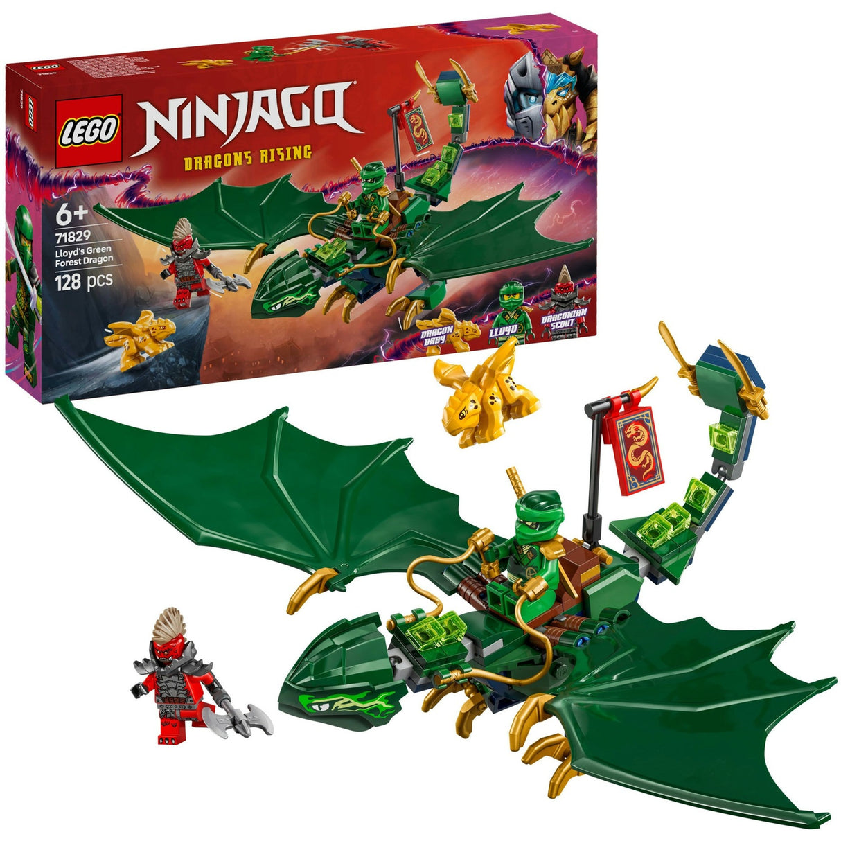 Lego 71829 Ninjago Lloyd's Dragon de la forêt verte | 2 pièces