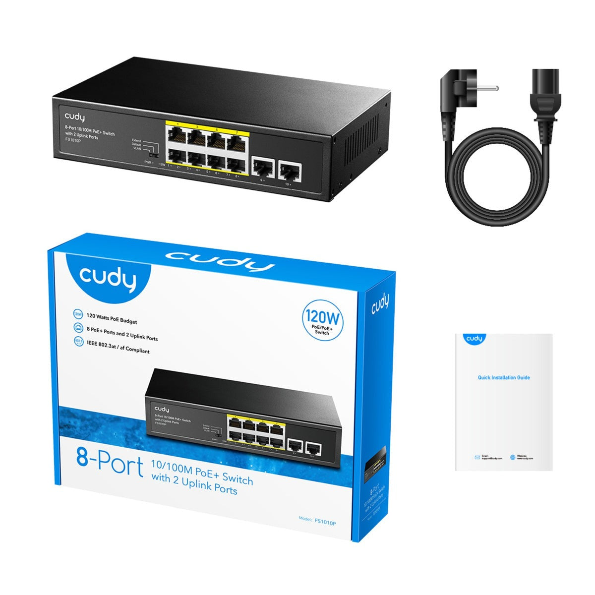 Commutateur Poe+ Cudy 8 ports 10 100 m