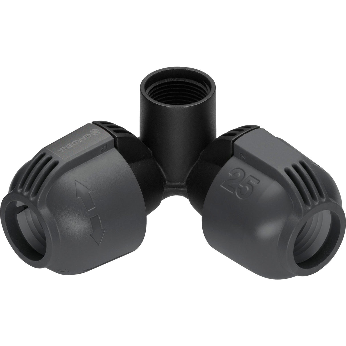 Gardena pièce d'angle 25 mm x 3 4 raccord fileté femelle (gris noir)